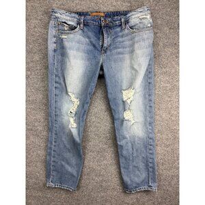 Joe's Vintage Reserve 1911 Jeans Women's 32 Blue Easy High Water Distressed